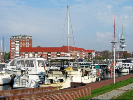 Boats, Emden harbour, East Frisia, Germany, Europe