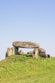 Old Passage grave frome neolithic age on a hill, Luttra, Falkoeping, Sweden, Europe