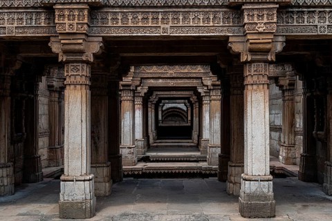 Adalaj Stepwell or Rudabai Stepwell, Adalaj, Gujarat, India, Asia