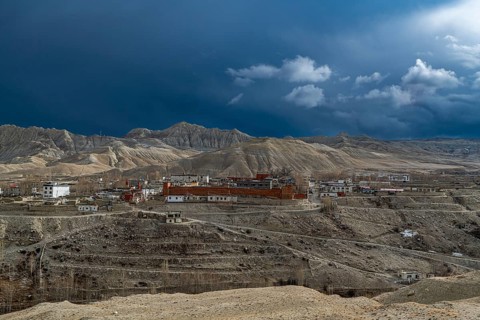 The walled village of Lo Manthang, Kingdom of Mustang, Nepal, Asia