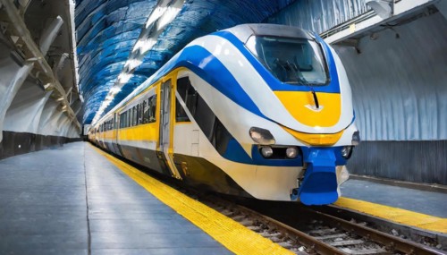 AI generated, A modern train in the tunnel, LeShuttle, Eurotunnel, France-London