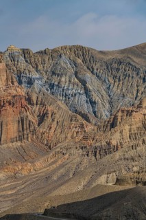 Eroded mountain landscape in the Kingdom of Mustang, Nepal, Asia