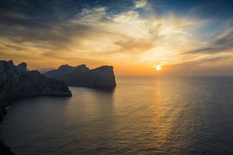 Sunset, Cape Formentor, Port de Pollenca, Serra de Tramuntana, Majorca, Majorca, Balearic Islands,