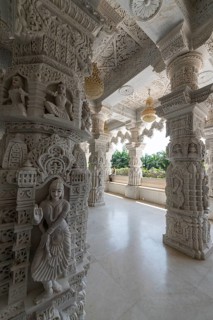 Marble build Dharamshala Manilaxmi Tirth Jain temple, Gujarat, India, Asia