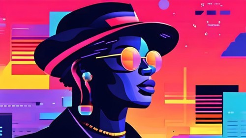 Website header blending retro pixel style elements and modern graphics pixelated icons, AI