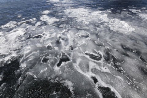 Winter, ice structure, Saint Lawrence River, Province of Quebec, Canada, North America