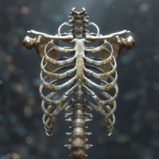Medical illustration of a human chest with lungs, AI generated