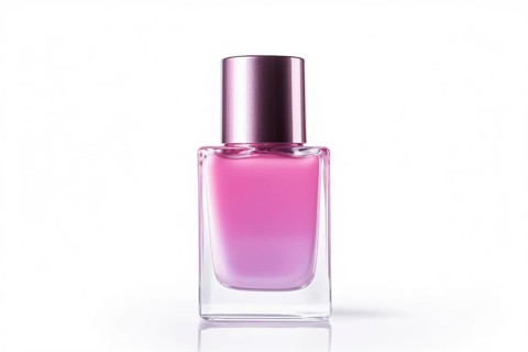 Single bottle of pink nail polish on white background. KI generiert, generiert AI generated