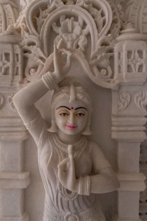 Marble build Dharamshala Manilaxmi Tirth Jain temple, Gujarat, India, Asia