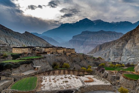 Remote Tetang village, Kingdom of Mustang, Nepal, Asia