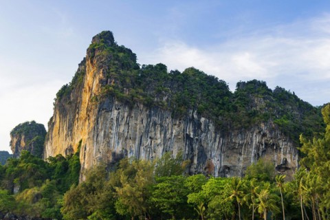Limestone cliffs at Railay Beach, limestone, limestone cliffs, travel, holiday, tourism, nature,