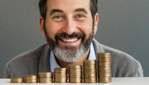 AI generated, A pensioner is happy about his nest egg savings