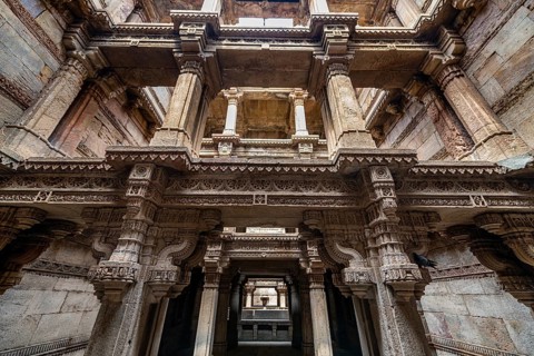 Adalaj Stepwell or Rudabai Stepwell, Adalaj, Gujarat, India, Asia