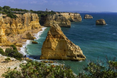 Beach, beach area in the Algarve, summer holiday, weather, sunny, Atlantic, beach, beach holiday,