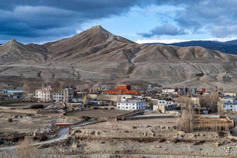 The walled village of Lo Manthang, Kingdom of Mustang, Nepal, Asia