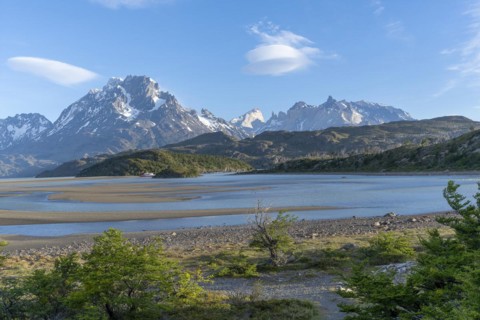 UFO-shaped cloud over Lago Grey, Torres del Paine National Park, Parque Nacional Torres del Paine,