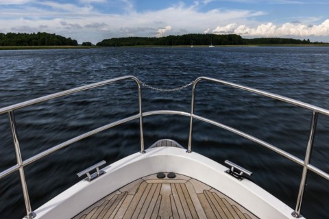 Bow of a houseboat, holiday form, boat, contemplative, calm, idyllic, traffic, boat trip, boat