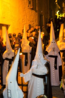 Penitents, Nazarenos, Semana Santa, Procession, Good Friday, Pollenca, Majorca, Balearic Islands,