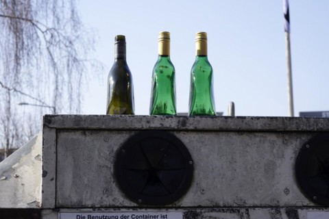 Container for used glass, Germany, Europe