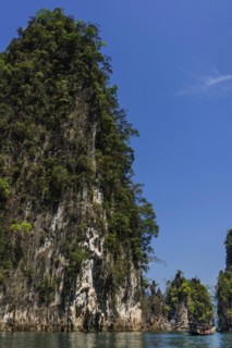 Limestone rocks in Cheow Lan Lake in Khao Sok National Park, nature, travel, holiday, lake,
