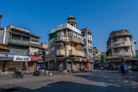 Old town of the Unesco site, Ahmedabad, Gujarat, India, Asia