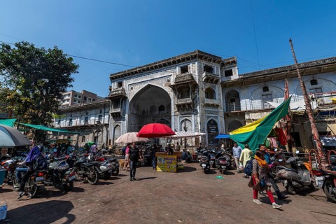 Gate to the Bhadra Fort, Unesco site, Ahmedabad, Gujarat, India, Asia