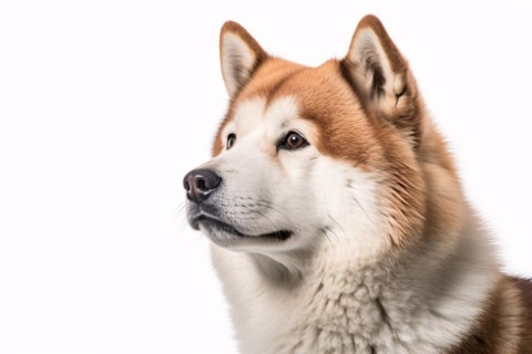 Portrait of Akita Inu dog on white background. KI generiert, generiert AI generated