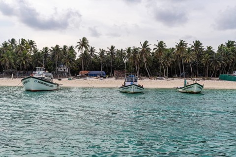 Fishing boats on Agatti Island, Lakshadweep archipelago, Union territory of India