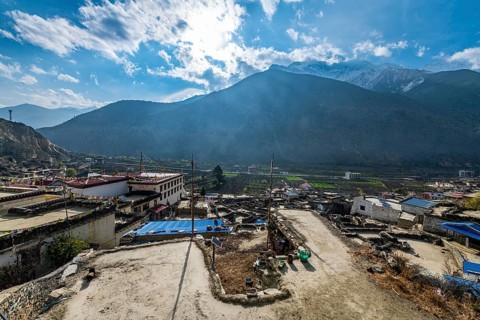 Historical village of Marpha, Jomsom, Nepal, Asia