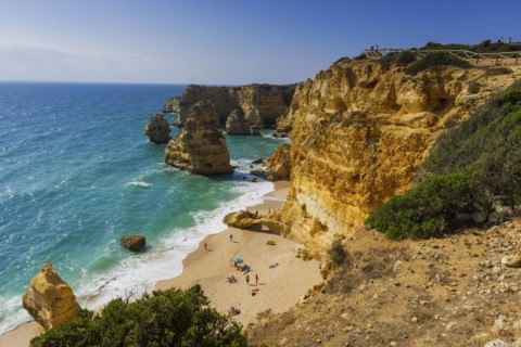 Beach, beach area in the Algarve, summer holiday, weather, sunny, Atlantic, beach, beach holiday,