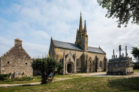 Gothic chapel with the oldest Calvary in Brittany, Notre-Dame de Tronoen, near Penmarc'h,