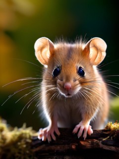 Garden dormouse with large eyes radiating curiosity and wonder, AI generated