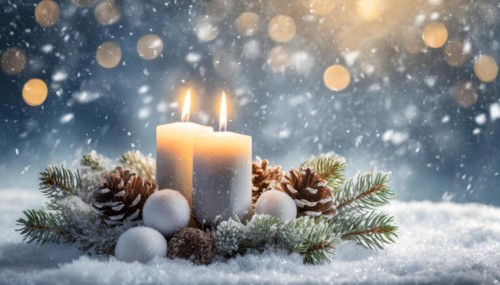 Ai generated, Advent wreath with burning candles, Christmas time, Christmas decoration, 2nd Advent,