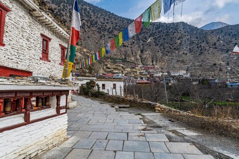 Historical village of Marpha, Jomsom, Nepal, Asia