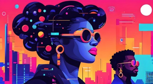 Website header blending retro pixel style elements and modern graphics pixelated icons, AI