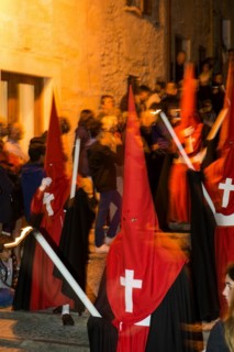 Penitents, Nazarenos, Semana Santa, Procession, Good Friday, Pollenca, Majorca, Balearic Islands,