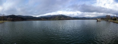 Cloudy sky, Stubenbergsee, panoramic view, Stubenberg am See, Styria, Austria, Europe