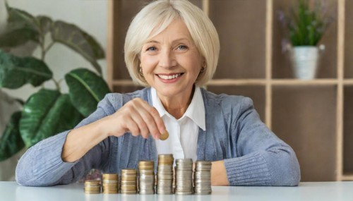 AI generated, A pensioner is happy about his nest egg savings