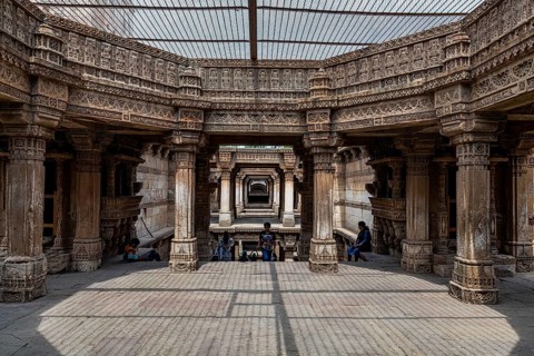 Adalaj Stepwell or Rudabai Stepwell, Adalaj, Gujarat, India, Asia