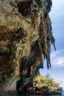 Limestone cliffs at Railay Beach, limestone, limestone cliffs, travel, holiday, tourism, nature,