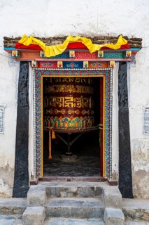 Praying wheels, in Lo-Manthang village, Kingdom of Mustang, Nepal, Asia