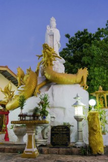Buddhist temple, evening light, religion, Buddhism, world religion, statue, sculpture, worship,