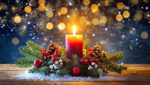 Ai generated, Advent wreath with burning candles, Christmas time, Christmas decoration, 1st Advent,