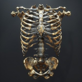 Medical illustration of a human chest with lungs, AI generated