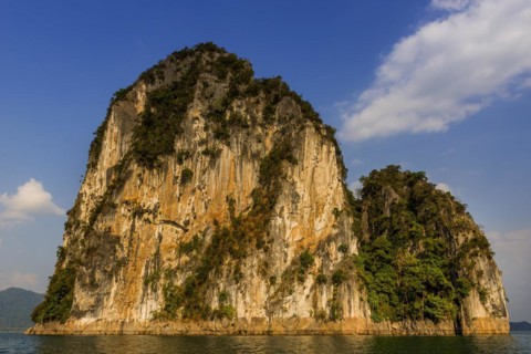 Limestone rocks in Cheow Lan Lake in Khao Sok National Park, nature, travel, holiday, lake,