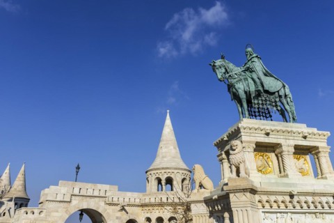 St Stephen in the Fisherman's Bastion, travel, city trip, tourism, Eastern Europe, architecture,