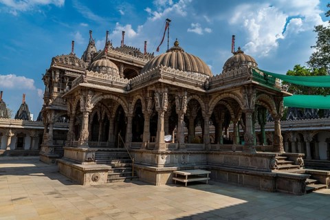Hutheesing Jain Temple, Unesco site, Ahmedabad, Gujarat, India, Asia