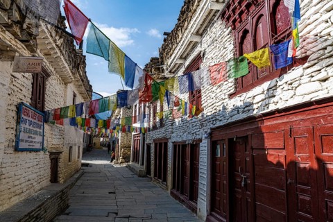 Historical village of Marpha, Jomsom, Nepal, Asia