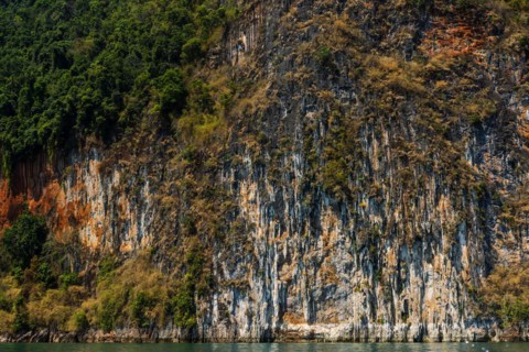 Limestone rocks in Cheow Lan Lake in Khao Sok National Park, nature, travel, holiday, lake,