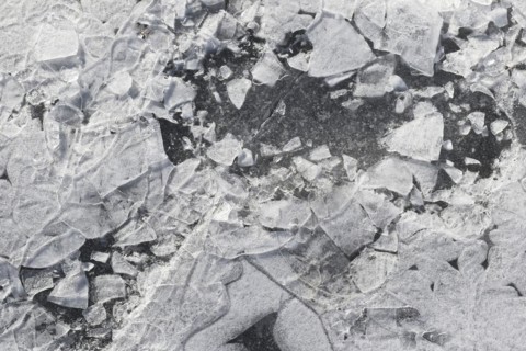 Winter riverscape, ice structures, detail, Saint Lawrence River, Province of Quebec, Canada, North